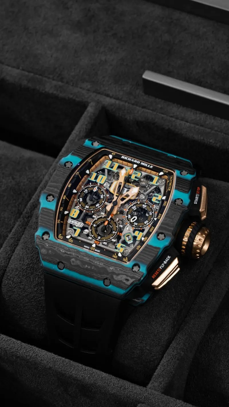Richard Mille RM 11-03 Automatic Flyback Chronograph, Carbon TPT, Rose-gold pushers, Flyback chronograph