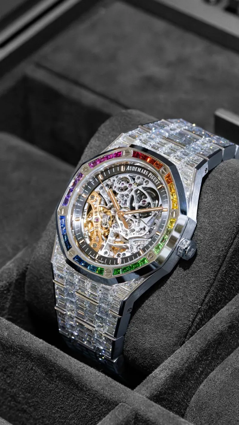 Audemars Piguet Royal Oak Frosted White Gold Openworked, White gold, frosted, Double balance wheel, Skeleton
