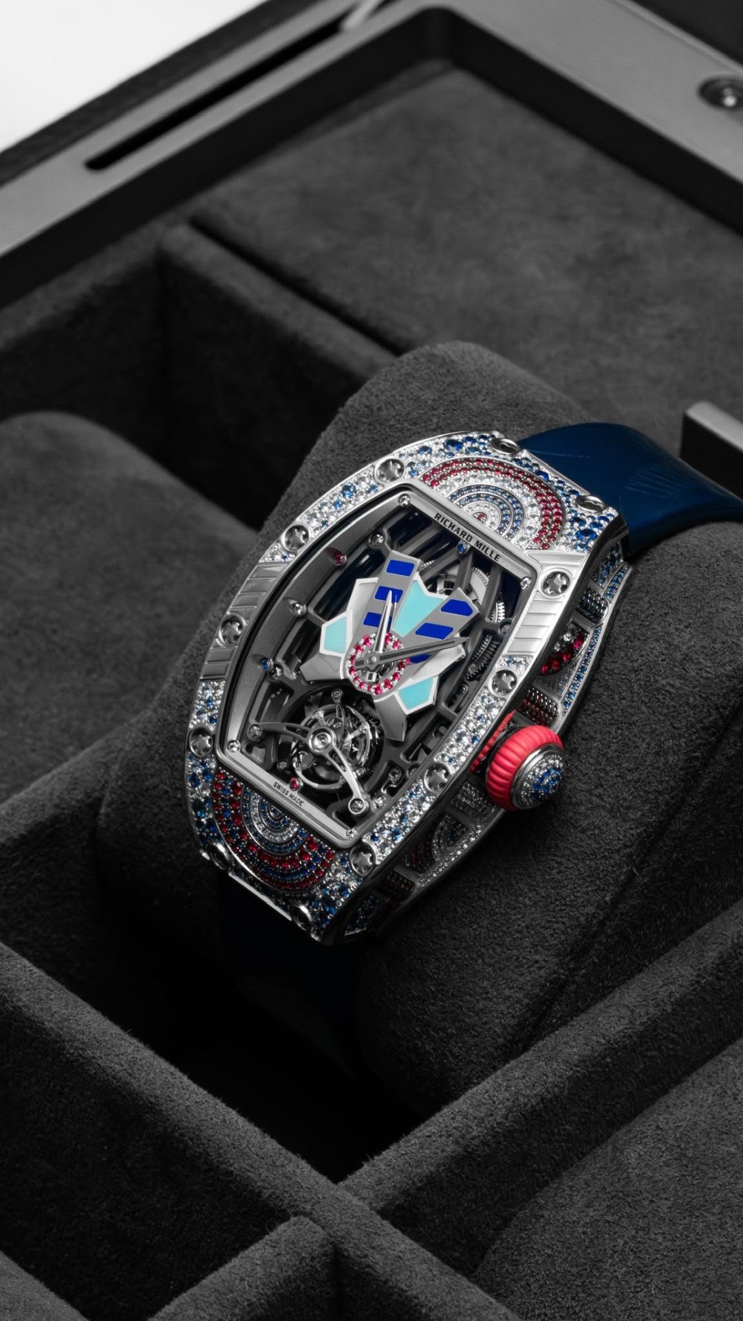 RM 71-02 High Jewellery Tourbillon — White gold · Sapphires, rubies and diamonds · Automatic tourbillon — Richard Mille